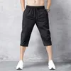 Short long homme short d'été culotte 2020 mince Nylon 3/4 longueur pantalon homme Bermuda planche séchage rapide plage noir