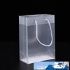 Emballage cadeau Sacs cadeaux en plastique PVC givré de 8 tailles avec poignées, sac à main transparent transparent et transparent, sac de faveurs de fête, logo personnalisé LX132573404