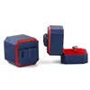 Nuevo lazo octogonal caja de cuero PU caja de embalaje de joyería caja de regalo de anillo de propuesta