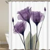 Tulipani Lavanda Speranza Stampato Impermeabile Bagno Tenda da doccia Set Tappeto antiscivolo Tappetino da pavimento Copriwater Bagno di casa Tappetino da bagno Tappeto17088123