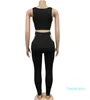 Hot Sale-Women Tracksuits Två bitar Ärmlös Långbyxor Sommar Sexig Vest Strap Desiger Outfits Sportkläder Jogging Femme Kläder