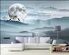 peintures murales sur mesure photo Fonds d'écran pour murs 3d peinture murale abstraite de lune idyllique forêt paysage cerf salon peinture murale moderne papier peint de fond