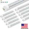 (20 PACK) Blanc Lumière du jour 8Ft 72W 120W 12000 lumens bureau Led intégré T8 V forme la lumière du tube SMD2835 US stock tube fixation