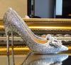 Женские женские туфли высокие каблуки Золото серебристое красное великолепное стразы с блестками свадебной обувь с 34 до 41 торговля