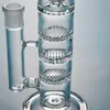 CLEAR RAINT TUBE HOLOKAHS Glass Bong Triple Combs Percolator Oil DAB Rigs Birdcage PERC 18mm Joint Water Pipes med skål