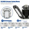 High Bay LED-lampor för garage 360 ​​grader deformerbar taklampa Lager Warehouse Warehop Tre-Leaf Folding Deformation Lamp E27 / B15