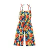 Filles de fleurs d'été combinaison filles florales bretelles bretelles pantalons de plage de mode enfants vêtements de marque pantalons filles vêtements pour enfants