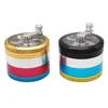 Color Matching Handle Herb Grinders 4 Parts Grinders Tobacco Grinder Aluminum Alloy Tobacco Crusher Smoking Accessories