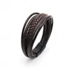 Mannen Vrouwen Simple Geweven Magnetische Gesp Twine Bangle Armband Vintage Legering Multi-Layer Armband Creative Gifts