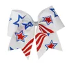 8 stks Drop Shipping 4th of July 7inch American Flag Jojo Swia Haar Boog Cheer Bow Stars and Stripes Chip Elastic Band Girl Haaraccessoires