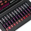 Langmanni 12 peças Lipstick Conjunto de veludo rico e fosco com um acabamento limpo liso Crayon longlasting Cosmetics Beauty Maquigem Li7869502