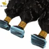 Couleur naturelle vague lâche grande vague naturelle bouclée extensions de cheveux ondulés bande dans les cheveux humains trame en polyuréthane faisceaux cheveux 8-30 pouces 40 pièces par paquet (100 grammes)