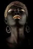 Mode lyx canvas affischer skriver ut naken konst guld svart afrikansk kvinna figur oljemålning skandinavisk vägg bild för levande RO3964380