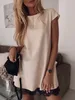 Новая модная женская кружевная юбка с круглым вырезом, свободные короткие рукава, сексуальные женские вечерние повседневные платья, размер S-2XL3217