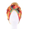 Neue Baumwolle Turban Top Knoten Headwrap Floral Print Kopftuch Bandana Cap Muslimischen Damen Kopf Tragen Party Tragen Haar Zubehör