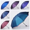 Женщины мужчины солнечный дождливый зонтик УФ -защита ветрозащитные зонтики Короткая ручка Прямо сплошной цвето