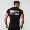 Nouvelle mode d'été Alphalète Mens manches courtes T-shirts Bodybuilding and Fitness Hommes Gyms Vêtements Entraînement T-shirt en coton Hommes