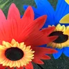 Nouveau coloré Triple roue arc-en-ciel fleur vent Spinner jardin décoration moulin à vent jardin cour extérieur décor yq02070