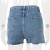 E-Baihui 2022 европейские и американские женские джинсы весенние летние новых молнией плаката шорты женские повседневные джинсовые шорты 10001