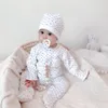 Abbigliamento neonato Ragazze Vestiti Primavera Autunno Neonato Bambini per bambini Pagliaccetti Tute con cappello Cotton Babe Abbigliamento Abbigliamento a maniche lunghe Baby Footice Toddler Tuta