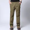 Calças masculinas mens carga multi bolsos grande tamanho 3xl homens táticos outwear exército em linha reta calças longas1