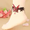 Europäische und amerikanische Gothic Vampire Retro Spitze Sexy Frauen Schmetterling Fußkettchen Reine Hand Schmuck Spot Großhandel