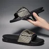 Top Qualität Luxus Slipper Sommer Mode Blumenbrokat Gummi Breite Flache Rutsche Männer Frauen Strand Kausal Sandalen Turnschuhe Flip-Flops