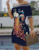 セクシーな新しいクラブレディーススリムペンシルスカート印刷半袖プリンセスレディースパーティーカジュアルドレス衣服サイズS3XL1897359