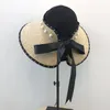 Projekt mody Rafi trawiaste słomka pleciona czapki wiosna lato Big Brims Bow Bow Bowbon Pearl Regulowane Czapki dla kobiet panie bez TOP3476356