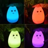Siliconen aanraaksensor LED-nachtlampje voor kinderen Baby Kids 7 kleuren 2 modi Kat LED USB LED-nachtlamp3480384