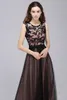 US Warehouse Elegant Black Lace Tulle Prom Dresses 2020 Unique Design Burgundy Evening Party Dresses With Sash Boutique Occasion D2905686