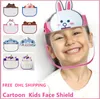 US Stock PET Bambini Visiera protettiva Cute Cartoon Full Face Isolamento Maschera Trasparente Anti-Fog Maschera Visiera Protezione FY8037