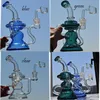 7.8 inchs Klein Recycler Oil Rigs Hookahs Glass Water Pipes Unique Bong Dab Smoke Pipe Glasses Water Bongs With 14mm banger