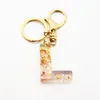 Women Car Keychain Gold Pink Keyrings Holder Fashion Custom A-Z Alphabet 0-9 Number Initial Letter Bag Charms Key Rings Chains Accessories