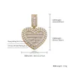 Collier avec pendentif photo personnalisé en or rose glacé avec zircon cubique Love Heart Openable Rocket Charm Bijoux commémoratifs personnalisés Cadeaux de la Saint-Valentin pour les amoureux Hommes Femmes