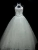 Luxury Dubai Bröllopsklänningar Kristall Beaded Puffy Bridal Gowns Vintage High Neck Bröllopsklänningar Robe de Marie 2020