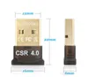 Bluetooth 어댑터 USB CSR 40 Dongle 수신기 전송 무선 전화 노트북 태블릿 PC 컴퓨터 Win10 7 LAN 액세스 다이얼 업 for1324802