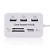 Micro USB Hub Combo 2.0 3 Portar Kortläsare Höghastighets Multi USB Splitter Hub USB Combo All i ett för PC-datortillbehör