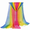 Farbverlaufsschals Damen Schals Schals Übergangsfarbe Schleier Tanzschals OutdoorTulle Strandtuch Partybevorzugung T2I5229