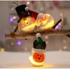 Palla di Natale luminosa trasparente Buon Natale Pupazzo di neve Albero appeso Palla con luci Decorazione Regali di Natale per bambini