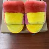 Women Pantoufle Slipper Furry Designer Slippers Fur Rainbow Mules Disco G Checker Slide Slides Platform Sliders Hausschuhe Thick B7966676