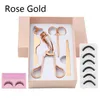 4pcslot Rose Gold Eye Lashes Curler Rostfritt stål Makeup Set Eyelash Eyebrow Pincezers Scissors False Eyelash Applicator Kits9999892