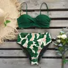 Hoge Taille Bikini 2020 Push Up Badpak Vrouwen Print Bikini's Retro Plus Size Badmode Gewatteerde Badpak Bloemen Strand Wear3169648