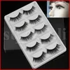 5 paires boîte transparente Faux Cils Croix Messy épais naturel Faux Cils Maquillage professionnel Conseils Obèse long Faux yeux Lashesl