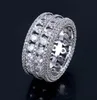 Bling Iced Out Gold colourRing Mens Hip Hop Jewelry Cool CZ Stone Luxury Deisnger Men Women Gold Silver Colors colour Rings