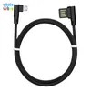 1m kabel 90 grader L-formad tyg flätat tyg USB-datakabel Anti-drop Anti-typ-C / Micro Android-kabel