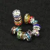 EPACKET DHL 8mm Koppar Silver Diamond Ring Multi-Color Rhinestone Copper Spacers DIY Wild Funktion Tillbehör DFDWZ004 Spacers