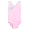 Bambini Bambini Ragazze Lycra Cotone Stile cinese Body per balletto Fiocco sul retro Body Bottoni con nodo cinese Vestiti per ragazze Rosa Green193H