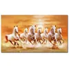 Modern Seven Running White Gold Horse Canvas Painting Nordic Artistic animal Posters and Prints Wall Art Picture for Living Room H9213805