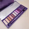 Il più nuovo trucco per gli occhi 12 colori palette di ombretti ultra viola ombretto viola opaco luccicante con pennello